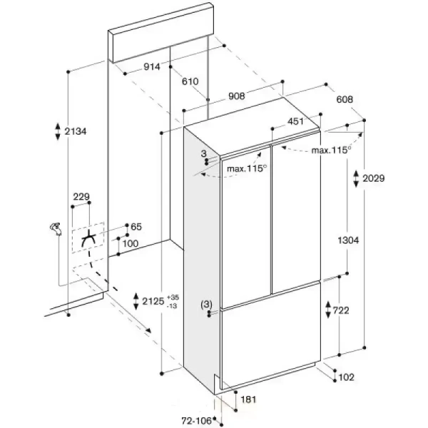 Встраиваемый холодильник Gaggenau RB 492-301