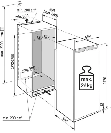 Встраиваемый холодильник Liebherr IRBd 5170 Peak