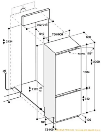 Встраиваемый холодильник Gaggenau RB 472-301