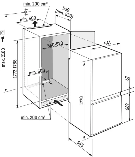 Встраиваемый холодильник Liebherr ICNSe 5103 Pure NoFrost