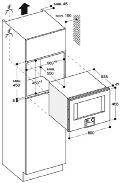 Встраиваемая микроволновая печь Gaggenau BM 450-110