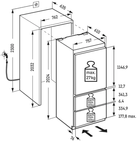 Встраиваемый холодильник Liebherr ECBNe 7870 BioFresh NoFrost