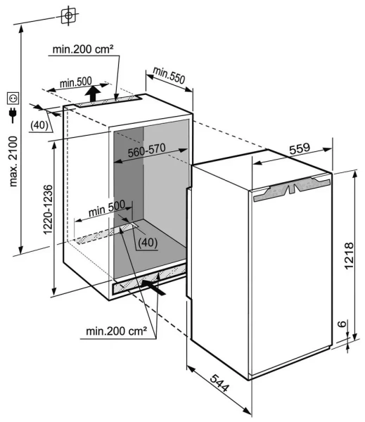 Встраиваемый холодильник Liebherr IK 2350 Premium