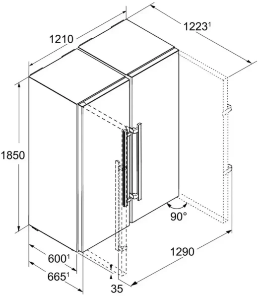 Холодильник Side-by-Side Liebherr SBSesf 7222 Comfort NoFrost