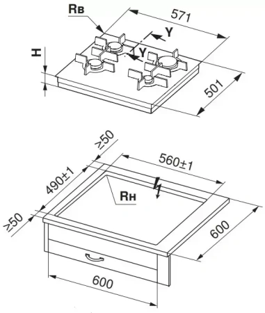 Газовая варочная панель V-ZUG GAS641GSAZ