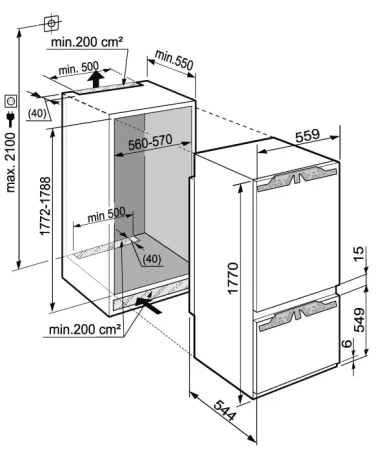 Встраиваемый холодильник Liebherr ICBP 3256 Premium