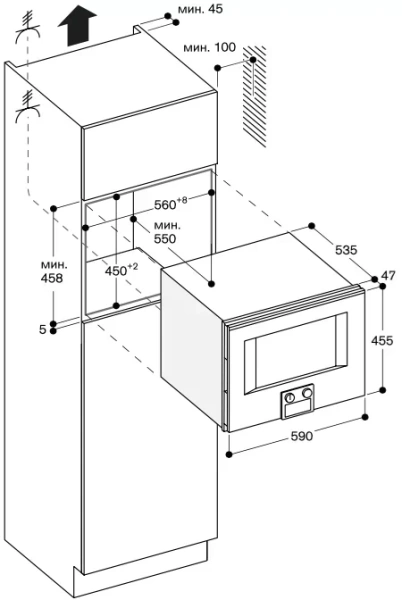 Встраиваемая микроволновая печь Gaggenau BM 450-100