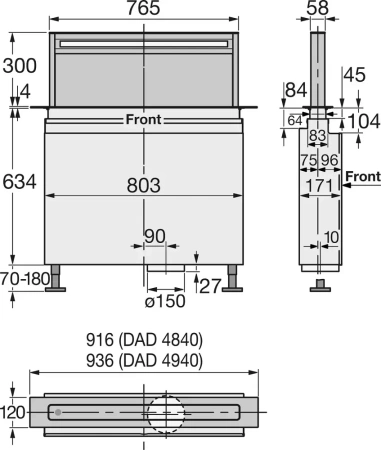 Встраиваемая вытяжка Miele DAD 4840 Black Levantar