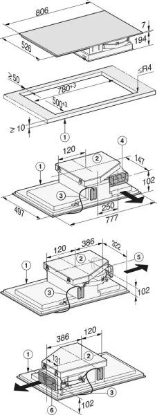 Варочная панель с встроенной вытяжкой Miele KMDA 7476 FR