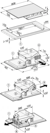Варочная панель со встроенной вытяжкой Miele KMDA7633 FR