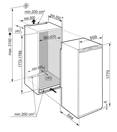 Встраиваемый холодильник Liebherr IKBP 3560 Premium BioFresh