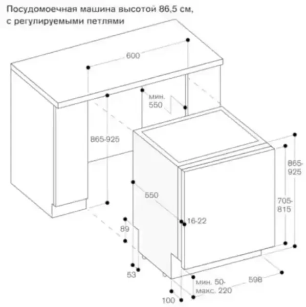 Встраиваемая посудомоечная машина Gaggenau DF481163F
