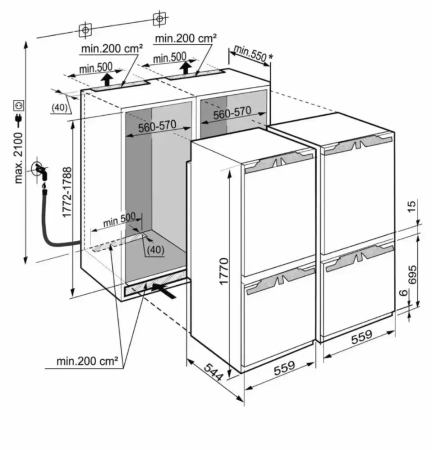 Холодильник Liebherr SBS 66I3 Premium BioFresh NoFrost
